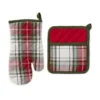 DII® Christmas Plaid Oven Mitt & Potholder Set