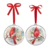 Melrose 12ct. Watercolor Cardinal & Pine Metal Ornaments