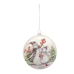Melrose 6ct. 5.5" Glass Snowman Disc Ornaments