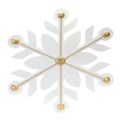 Melrose 12ct. White & Gold Iron Snowflake Ornaments -Northlight Sale Store D660785S 2
