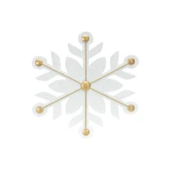 Melrose 12ct. White & Gold Iron Snowflake Ornaments -Northlight Sale Store D660785S 3