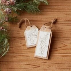 Melrose 6ct. 7" Pine Branch Tag Ornaments -Northlight Sale Store D660806S 4