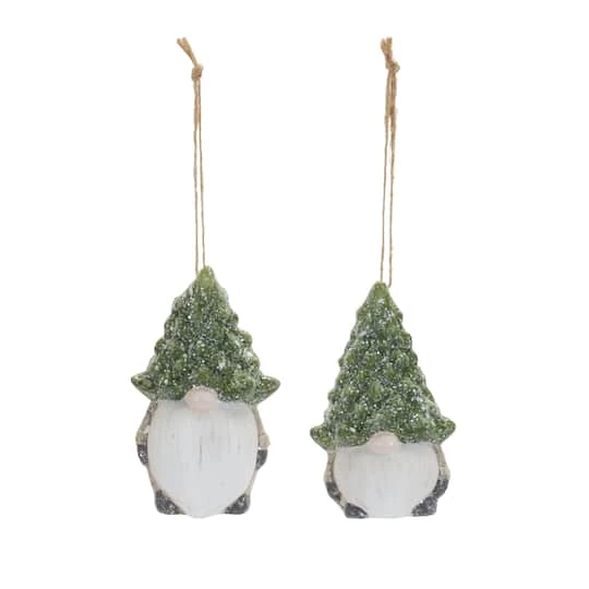 Melrose 6ct. 3.25" Gnome With Tree Hat Ornaments 1 Melrose 6ct. 3.25" Gnome With Tree Hat Ornaments