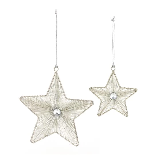 Melrose Iron & Glass Star Ornament Set 1 Melrose Iron & Glass Star Ornament Set