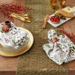 DII® Holiday Sprigs Printed Napkin Set, 6ct. -Northlight Sale Store D662316S 4