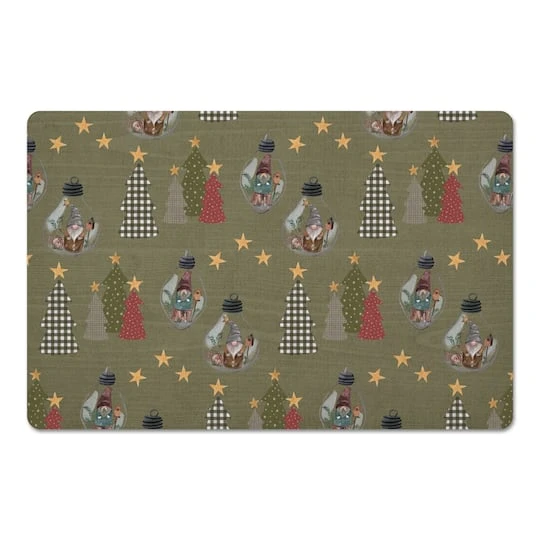 Green Tree & Globe Pattern Floor Mat 2 Green Tree & Globe Pattern Floor Mat - Image 2