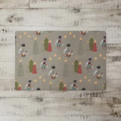 Gray Tree & Globe Pattern Floor Mat -Northlight Sale Store D662411S 2