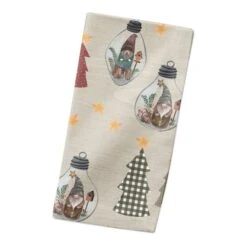 Cream Tree & Globe Pattern Cotton Twill Napkin -Northlight Sale Store D662419S 2