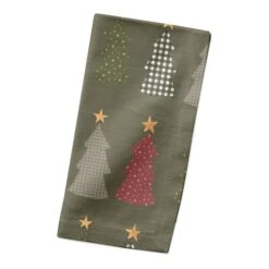 Green Tree Pattern Cotton Twill Napkin -Northlight Sale Store D662421S 2