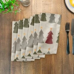 Cream Tree Pattern Cotton Twill Napkin 7 Cream Tree Pattern Cotton Twill Napkin -Northlight Sale Store D662424S 3
