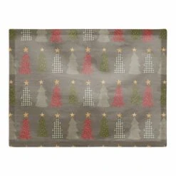 Gray Tree Pattern Cotton Twill Placemat
