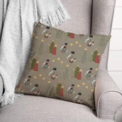 Gray Tree & Globe Pattern Throw Pillow -Northlight Sale Store D662497S 3