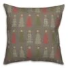 Gray Tree Pattern Throw Pillow