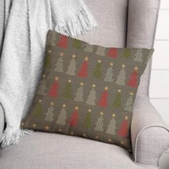 Gray Tree Pattern Throw Pillow 7 Gray Tree Pattern Throw Pillow -Northlight Sale Store D662504S 3