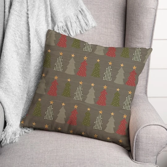 Gray Tree Pattern Throw Pillow 4 Gray Tree Pattern Throw Pillow - Image 4