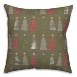 Green Tree Pattern Throw Pillow