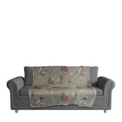 Gray Tree & Globe Pattern Coral Fleece Blanket -Northlight Sale Store D662522S 3