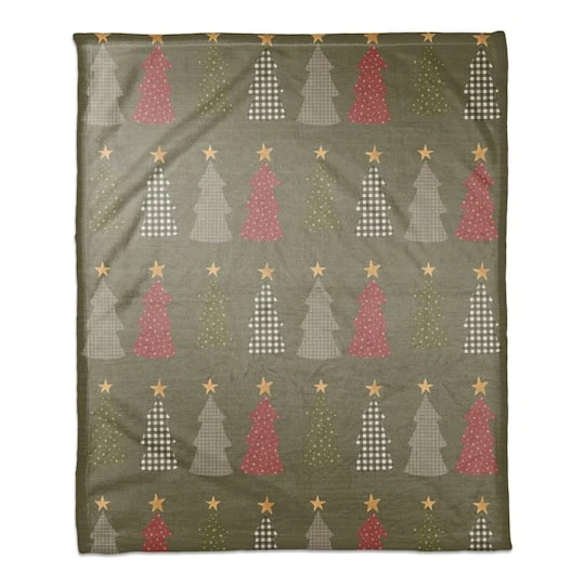 Green Tree Pattern Coral Fleece Blanket 2 Green Tree Pattern Coral Fleece Blanket - Image 2