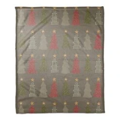 Gray Tree Pattern Coral Fleece Blanket