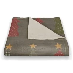Gray Tree Pattern Coral Fleece Blanket -Northlight Sale Store D662527S 2