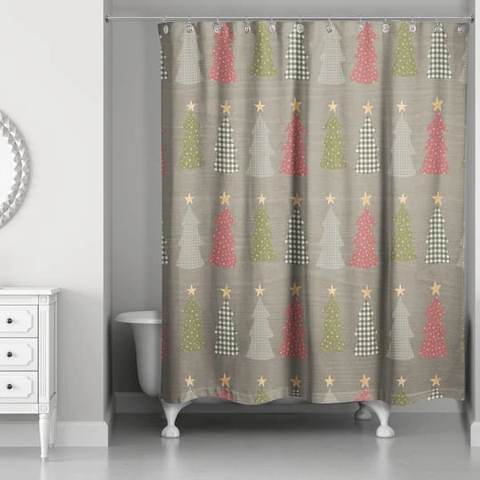 Gray Tree Pattern Shower Curtain 3 Gray Tree Pattern Shower Curtain - Image 3
