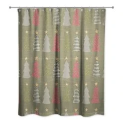 Green Tree Pattern Shower Curtain