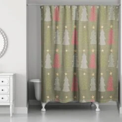Green Tree Pattern Shower Curtain -Northlight Sale Store D662554S 2