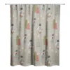 Gray Tree And Globe Pattern Shower Curtain