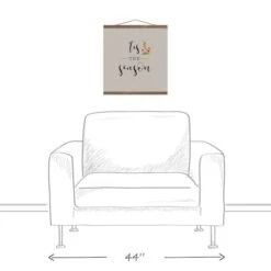 Cream Tis The Season Hanging Canvas In Teak Frame -Northlight Sale Store D662561S 3