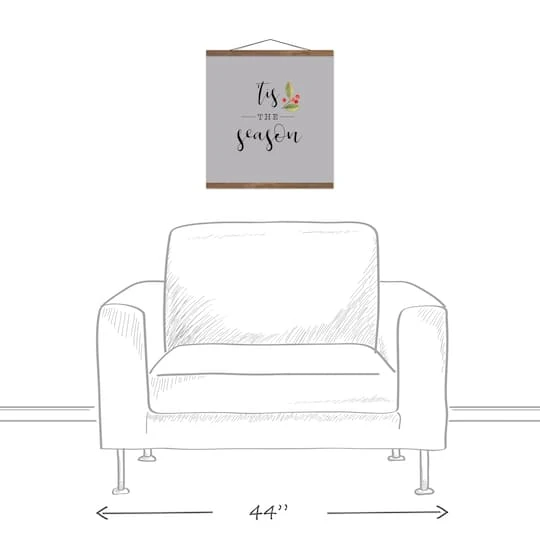 Gray Tis The Season Hanging Canvas In Teak Frame 4 Gray Tis The Season Hanging Canvas In Teak Frame - Image 4