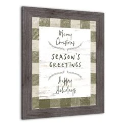 Green Buffalo Check Holiday Phrases Print In Western Gray Frame 7 Green Buffalo Check Holiday Phrases Print In Western Gray Frame -Northlight Sale Store D662566S 2