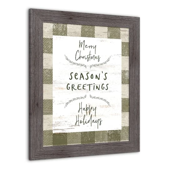 Green Buffalo Check Holiday Phrases Print In Western Gray Frame 4 Green Buffalo Check Holiday Phrases Print In Western Gray Frame - Image 4