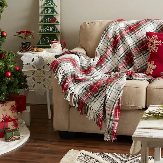 DII® Christmas Plaid Recycled Cotton Throw 5 DII® Christmas Plaid Recycled Cotton Throw - Image 5
