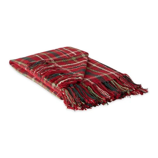 DII® Tartan Holly Plaid Recycled Cotton Throw 2 DII® Tartan Holly Plaid Recycled Cotton Throw - Image 2