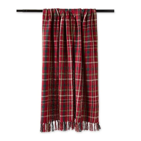 DII® Tartan Holly Plaid Recycled Cotton Throw 3 DII® Tartan Holly Plaid Recycled Cotton Throw - Image 3