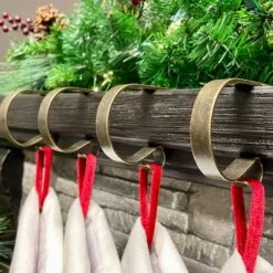 Original MantleClip® Weathered Antique Brass Stocking Holders, 4ct. -Northlight Sale Store D665822S 2