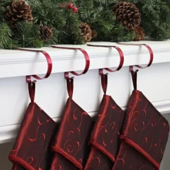 Original MantleClip® Painted Bright Red Stocking Holders, 4ct. 5 Original MantleClip® Painted Bright Red Stocking Holders, 4ct. -Northlight Sale Store D665824S 2