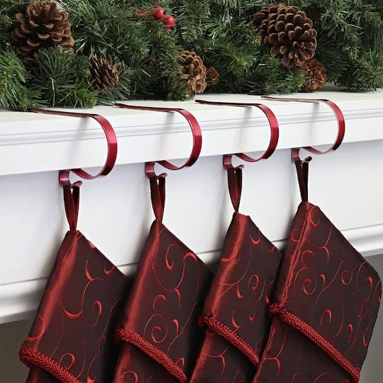 Original MantleClip® Painted Bright Red Stocking Holders, 4ct. 3 Original MantleClip® Painted Bright Red Stocking Holders, 4ct. - Image 3