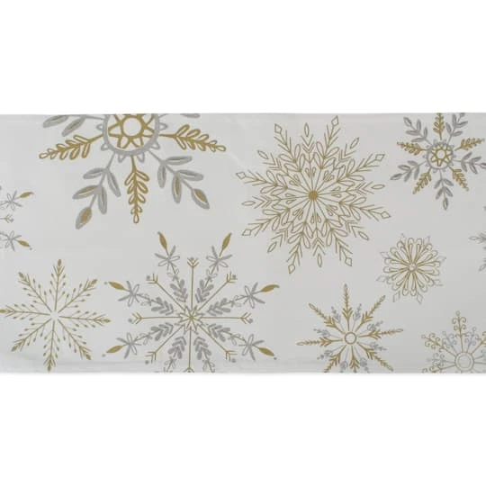 DII® 108" Snowflake Sparkle Printed Table Runner 3 DII® 108" Snowflake Sparkle Printed Table Runner - Image 3