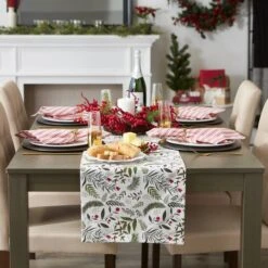 DII® 108" Holiday Sprigs Printed Table Runner -Northlight Sale Store D666770S 4