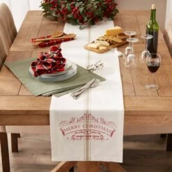 DII® 108" Merry Christmas Printed Table Runner -Northlight Sale Store D666772S 5