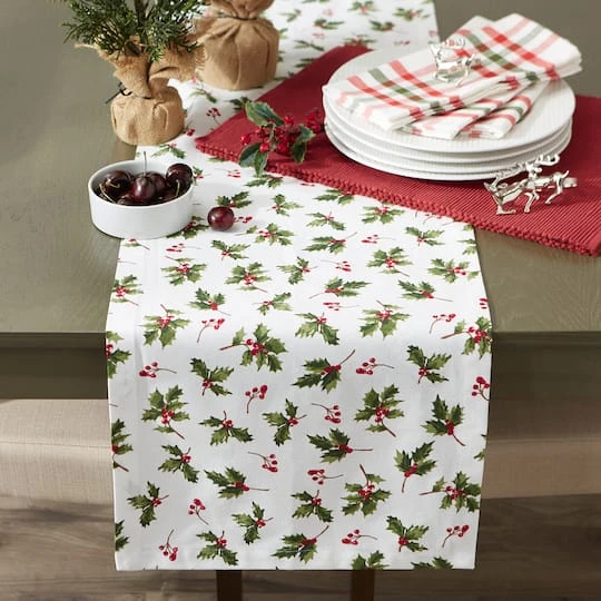 DII® 72" Holly Heritage Table Runner 5 DII® 72" Holly Heritage Table Runner - Image 5