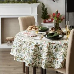 DII® 70" Heritage Holiday Sprigs Printed Tablecloth -Northlight Sale Store D666782S 2