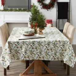 DII® 70" Heritage Holiday Sprigs Printed Tablecloth -Northlight Sale Store D666782S 4