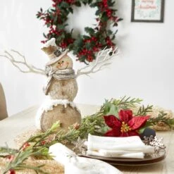 18" Snowman Statue With Twig Lights -Northlight Sale Store D670421S 4