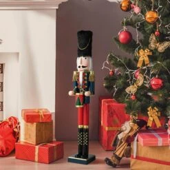 Glitzhome® 3ft. Wooden Christmas Drummer Nutcracker -Northlight Sale Store D670509S 12