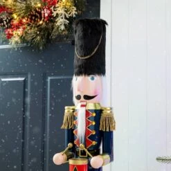 Glitzhome® 3ft. Wooden Christmas Drummer Nutcracker -Northlight Sale Store D670509S 15