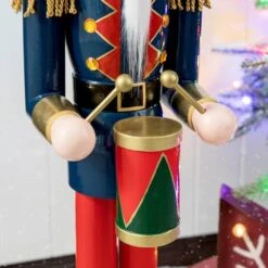 Glitzhome® 3ft. Wooden Christmas Drummer Nutcracker -Northlight Sale Store D670509S 16