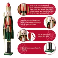Glitzhome® 3.5ft. Wooden Christmas King Nutcracker -Northlight Sale Store D670510S 4