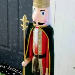 Glitzhome® 3.5ft. Wooden Christmas King Nutcracker -Northlight Sale Store D670510S 6